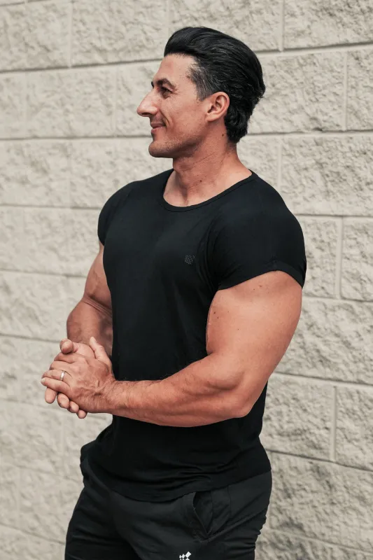 Evolve Cap Sleeve Muscle T-Shirt 2.0 - Black sold by Jed North