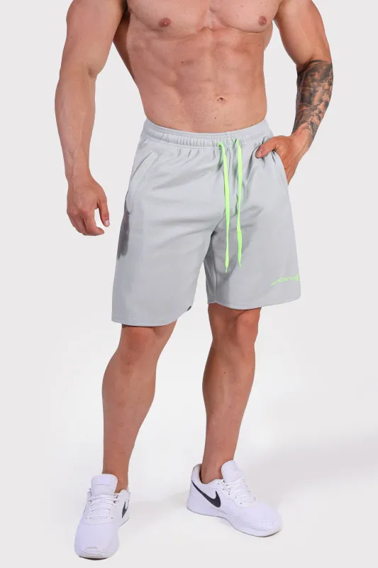 Men's Pro Mesh Shorts 8" - Light Gray sold by Jed North