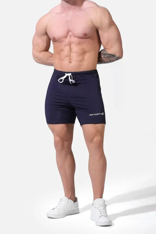 Agile Plus 6.5'' Bodybuilding Shorts w Zipper Pockets - Navy sold by Jed North
