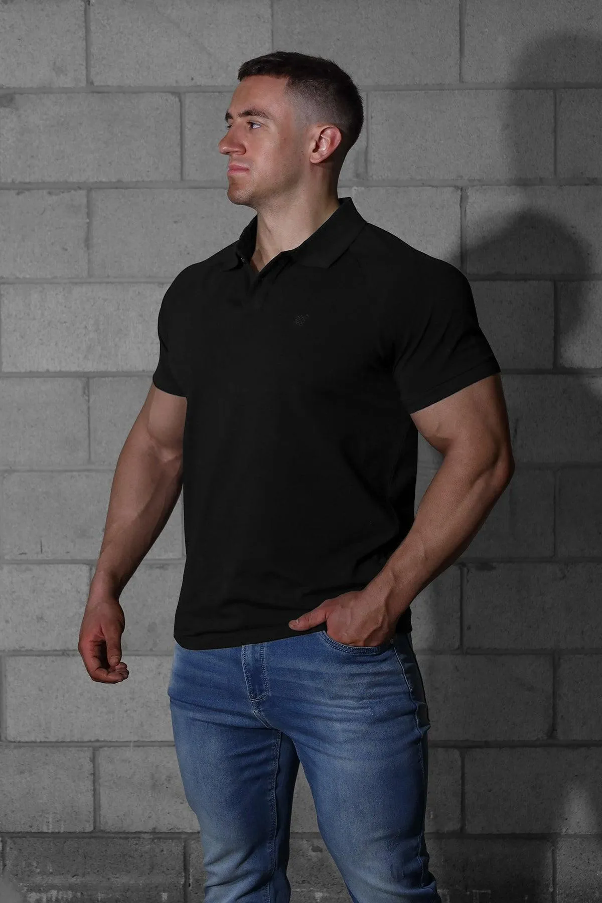 Men's Essential Polo T-Shirt - Onyx Black sold by Jed North product image thumbnail 3