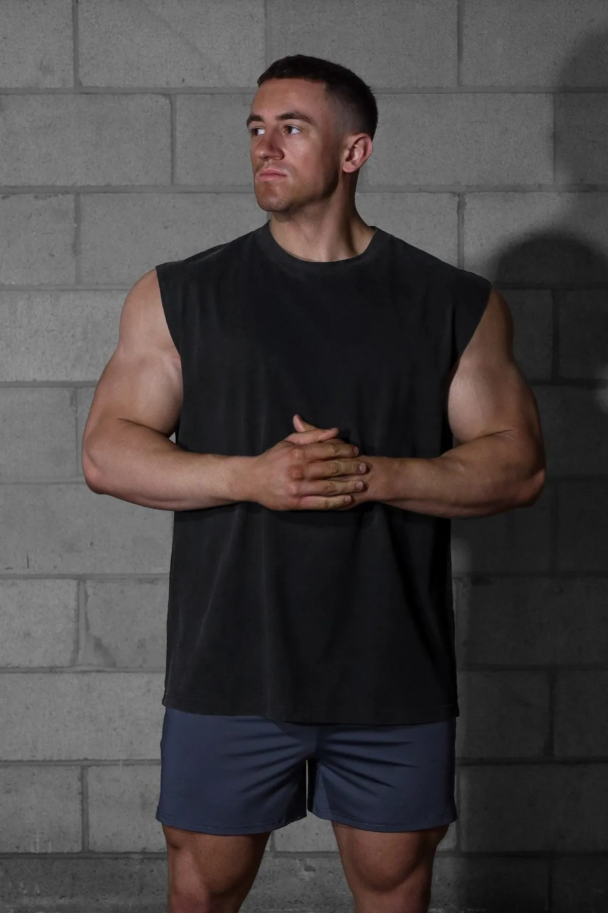 Muscle Fit Sleeveless Tank Top - Washed Black sold by Jed North product image thumbnail 3