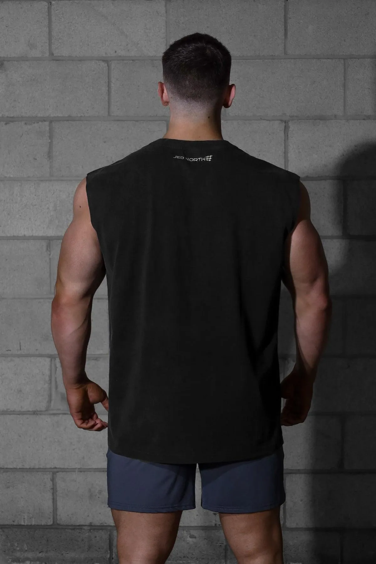 Muscle Fit Sleeveless Tank Top - Washed Black sold by Jed North product image thumbnail 5