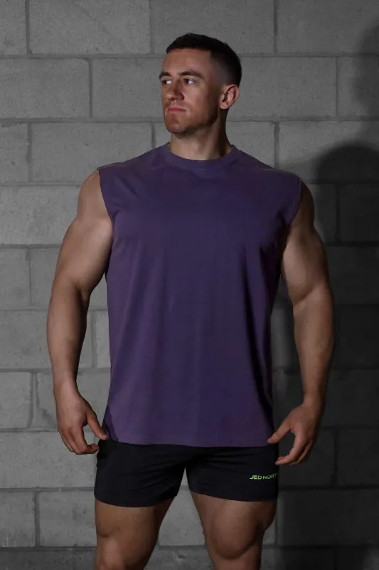 Muscle Fit Sleeveless Tank Top - Washed Navy sold by Jed North