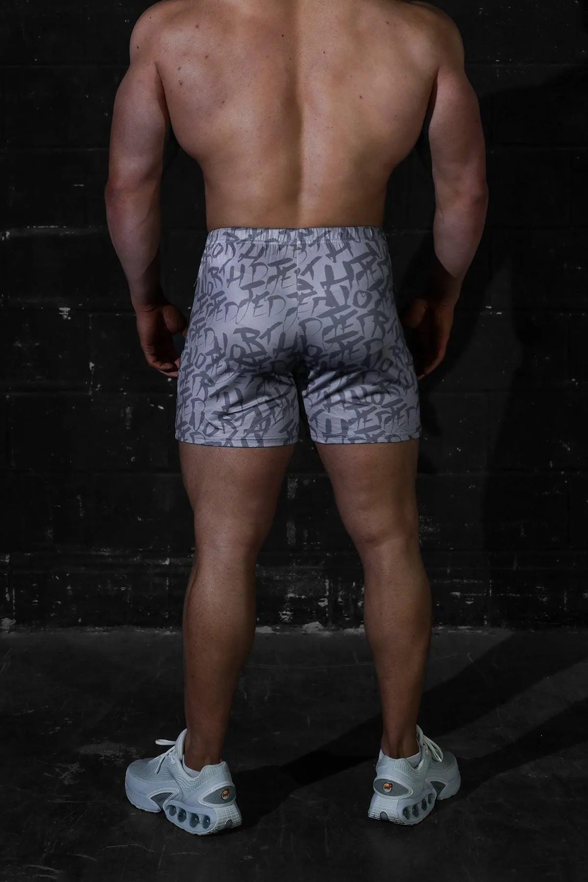 Agile Bodybuilding 4'' Shorts w Zipper Pockets - Gray Graffiti sold by Jed North product image thumbnail 3