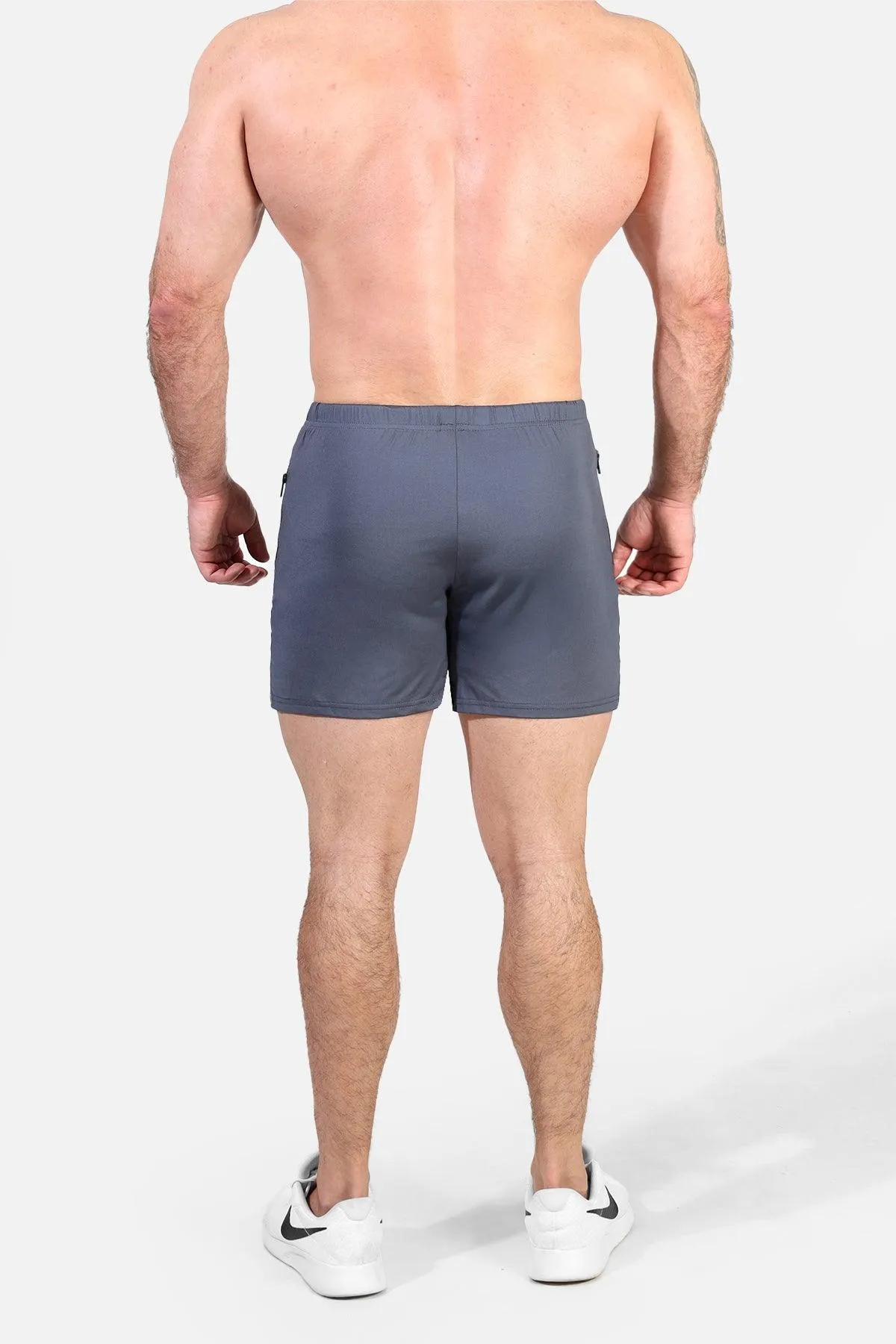 Agile Bodybuilding 4'' Shorts w Zipper Pockets - Gray Integrity sold by Jed North product image thumbnail 3