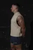 Sleeveless Box Cut  - Light Khaki sold by Jed North