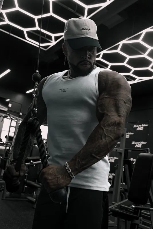 Ribbed Muscle Tank Top - White sold by Jed North