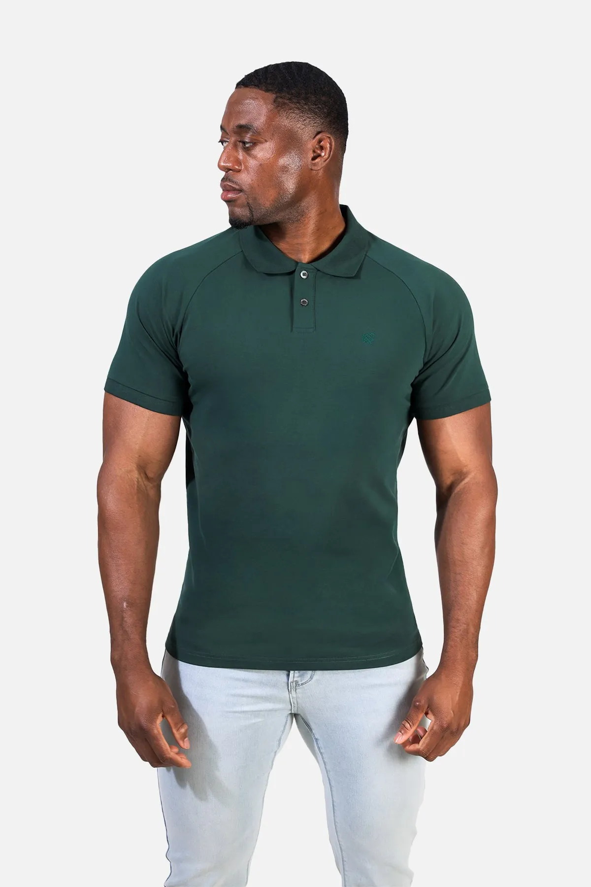 Muscle Fit All-Day Polo T-Shirt - Evergreen sold by Jed North product image thumbnail 3