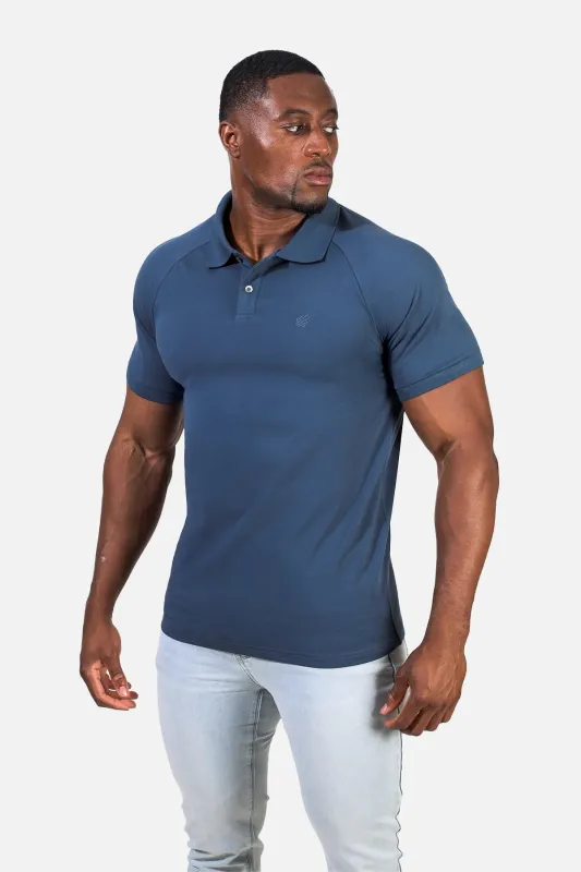 Muscle Fit All-Day Polo T-Shirt - Storm Blue sold by Jed North