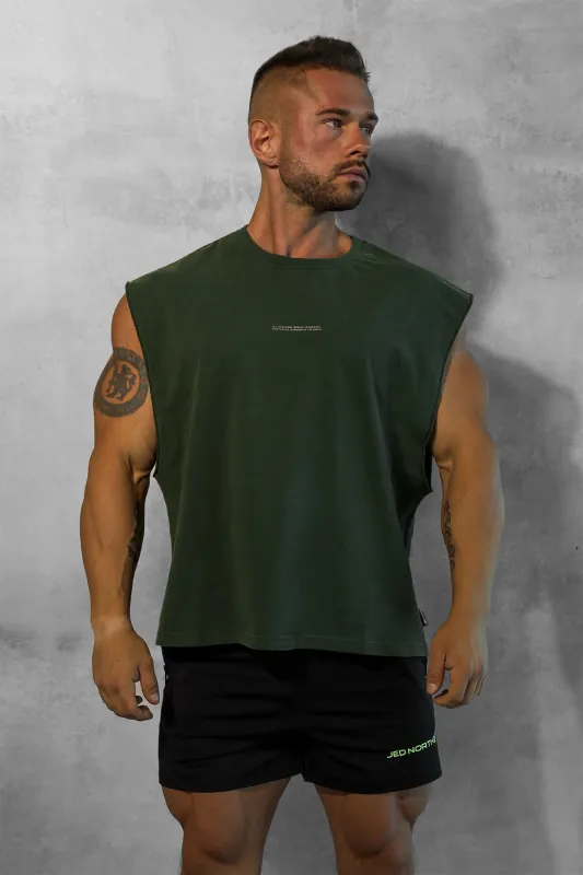 Box Cut Muscle Tee - Forest Green sold by Jed North