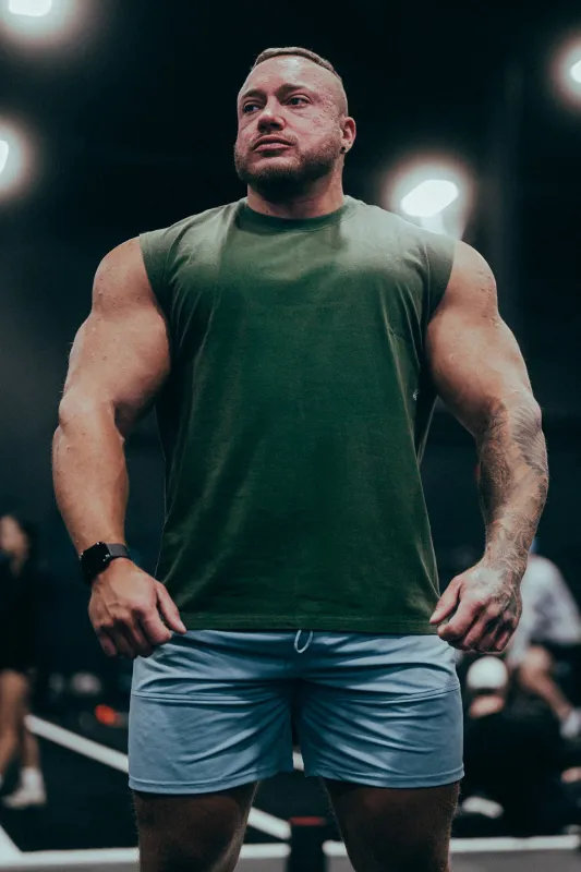 Retro Oversized Muscle Tee - Forest Green sold by Jed North