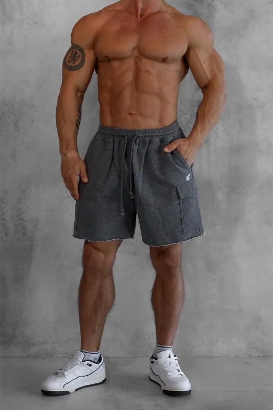 Comfort-Fit Cargo Sweat Shorts - Dark Gray sold by Jed North
