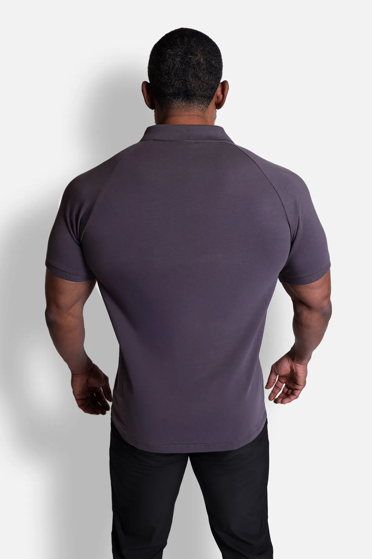 Premium Muscle-Fit Polo Tee w/ Zipper - Dark Gray sold by Jed North product image thumbnail 5