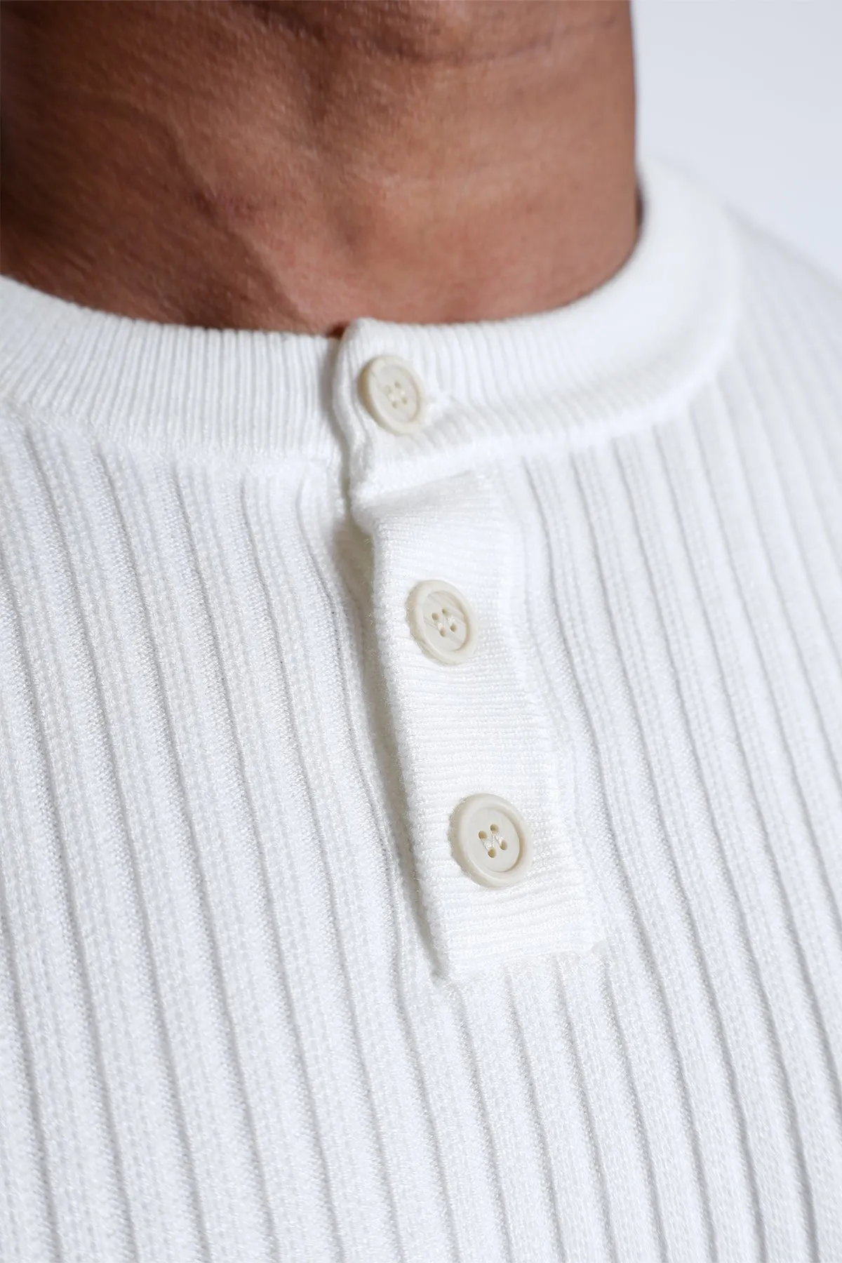 Classic Henley Sweater - Cream sold by Jed North product image thumbnail 2