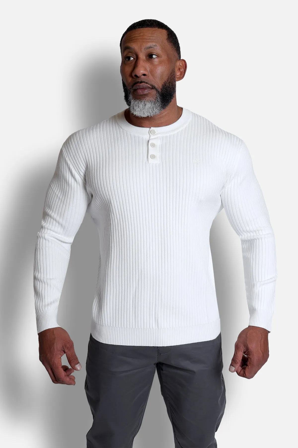 Classic Henley Sweater - Cream sold by Jed North