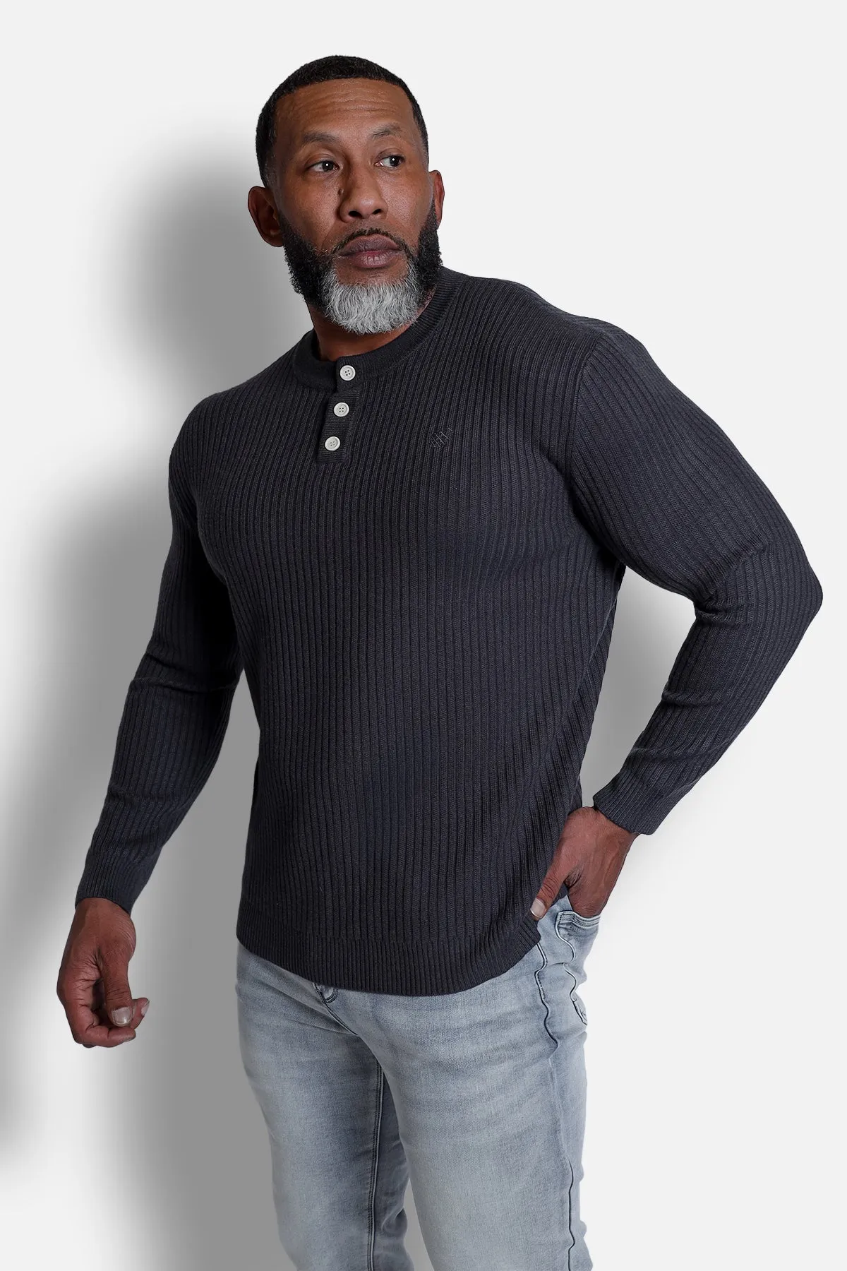 Classic Henley Sweater - Dark Gray sold by Jed North product image thumbnail 3