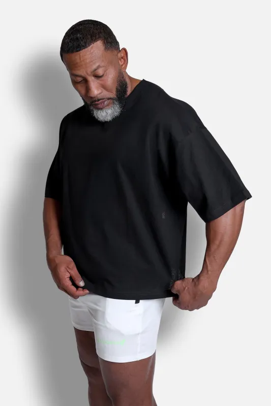 Raw Cut Crewneck Oversized Tee - Black sold by Jed North