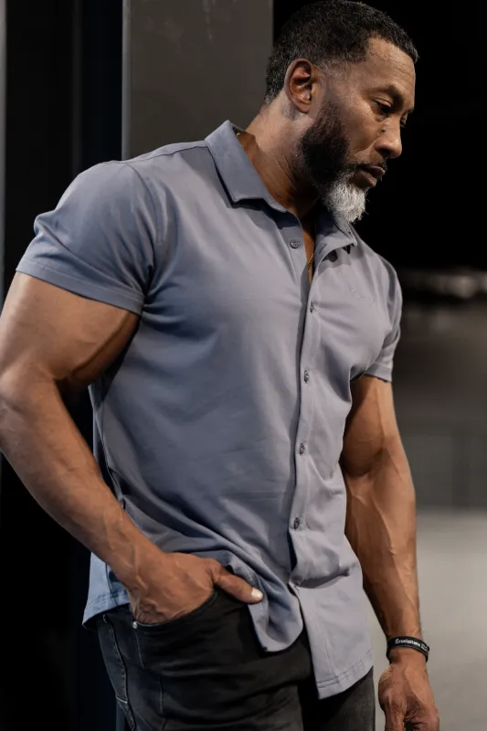 Premium Stretch Button-Up Shirt - Storm Gray made by Jed North