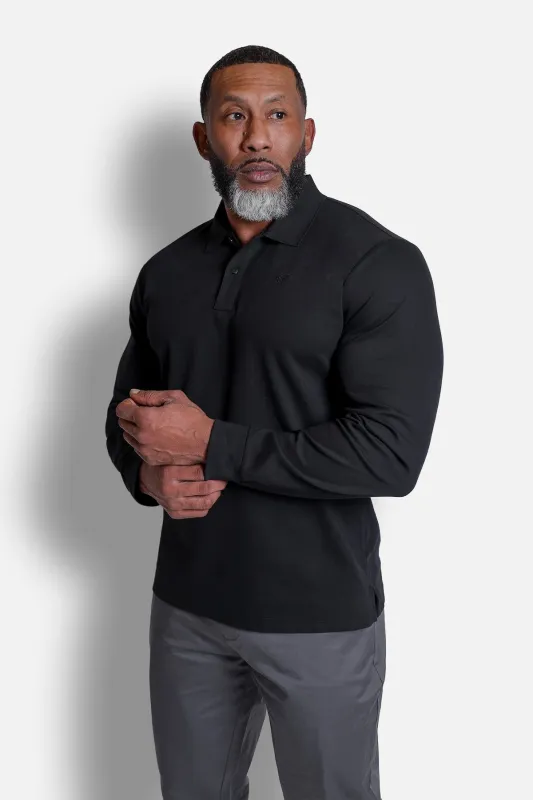 Polo Button-Up Longsleeve - Black sold by Jed North