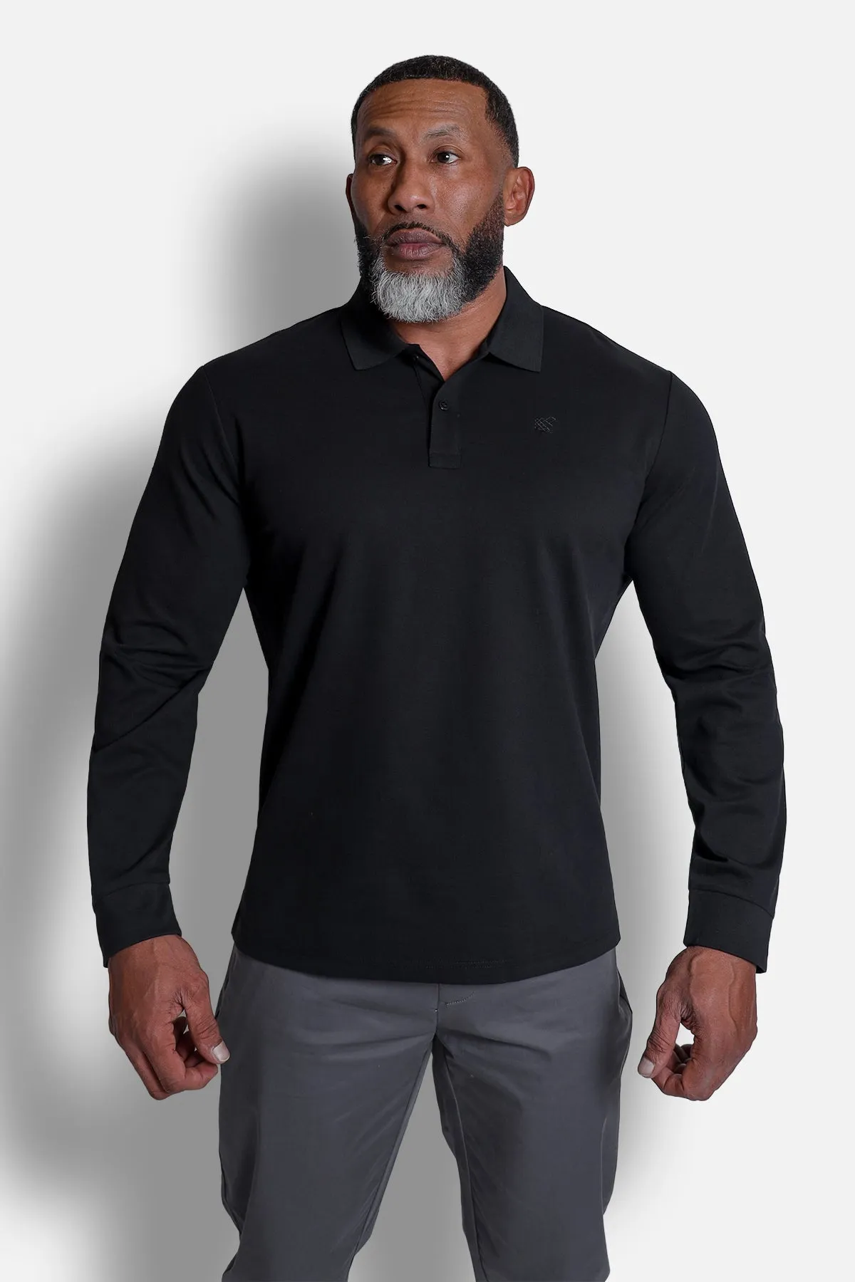 Polo Button-Up Longsleeve - Black sold by Jed North product image thumbnail 3