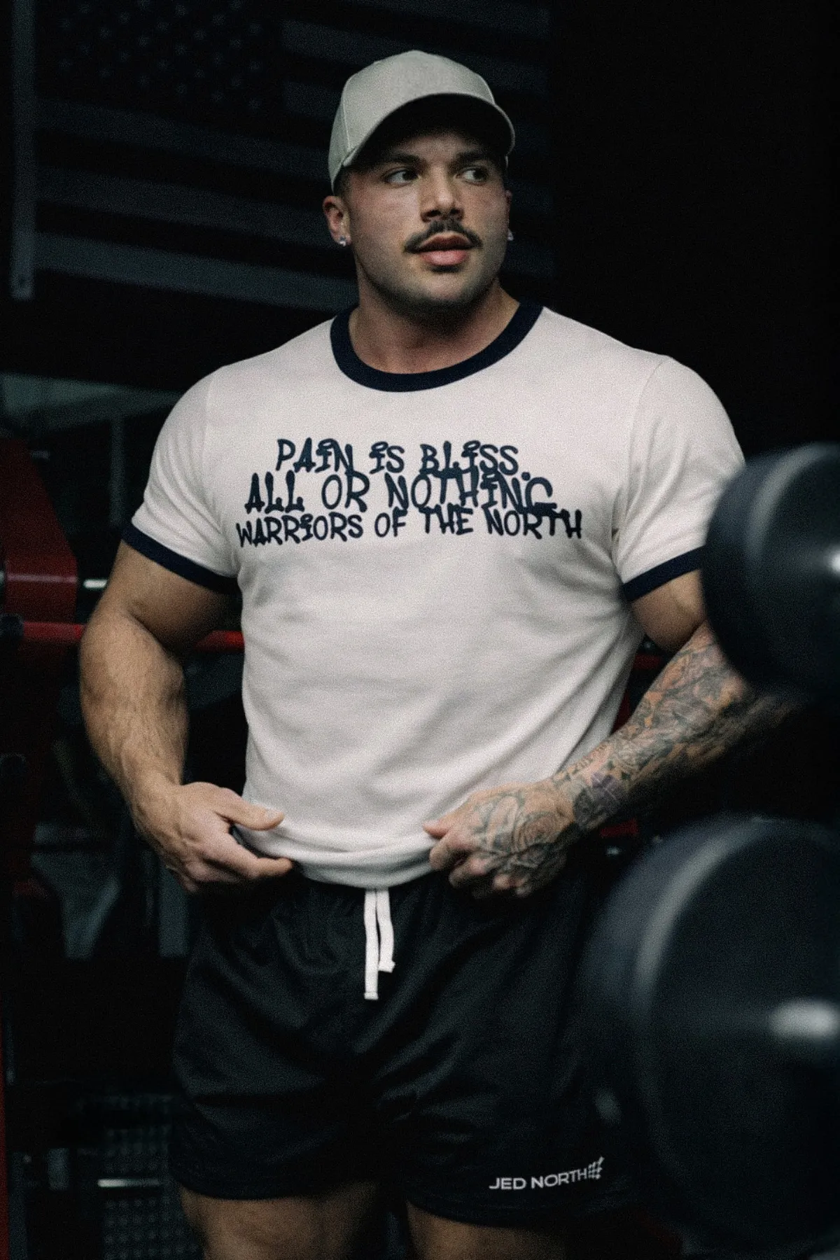 Muscle-Fit Ringer Tee - White w/ Navy Trim sold by Jed North product image thumbnail 3