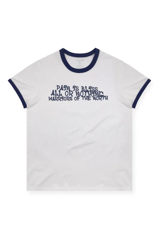 Muscle-Fit Ringer Tee - White w/ Navy Trim made by Jed North