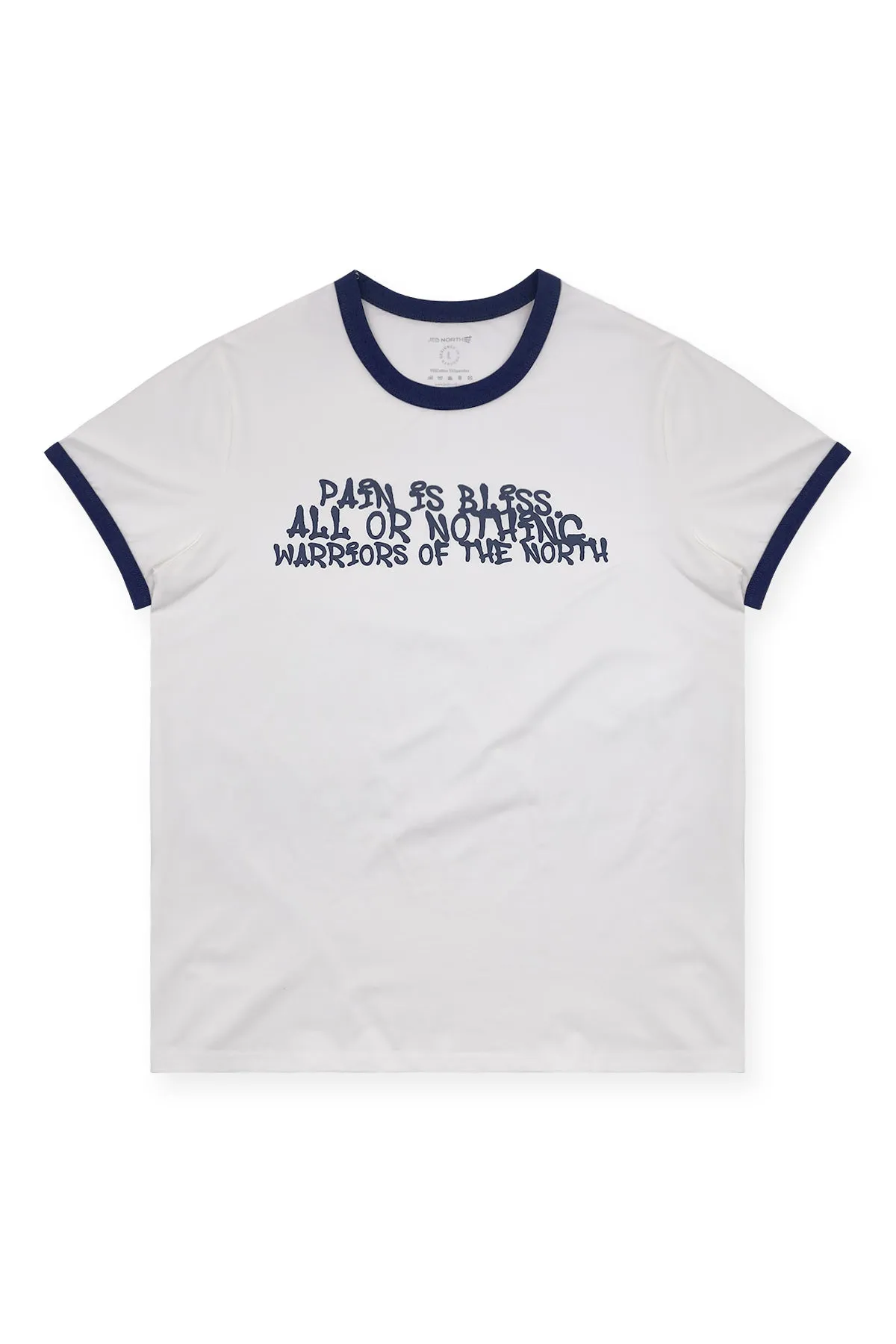 Muscle-Fit Ringer Tee - White w/ Navy Trim sold by Jed North