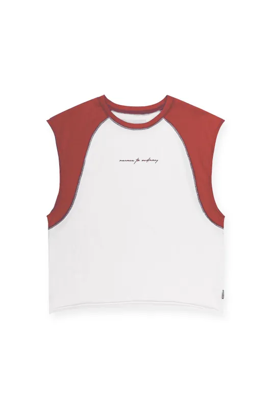 Raglan Sleeveless Tank Top - Brick Red made by Jed North