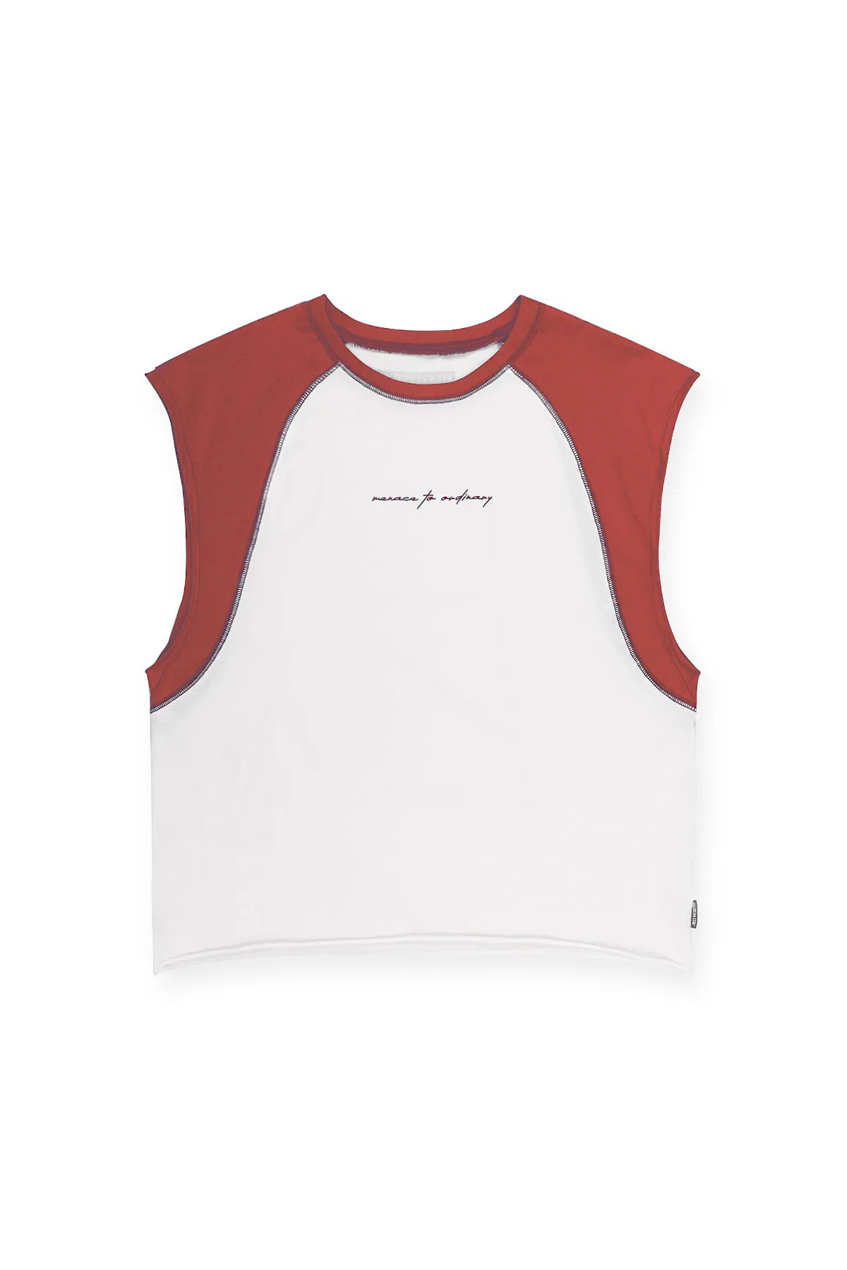 Raglan Sleeveless Tank Top - Brick Red sold by Jed North