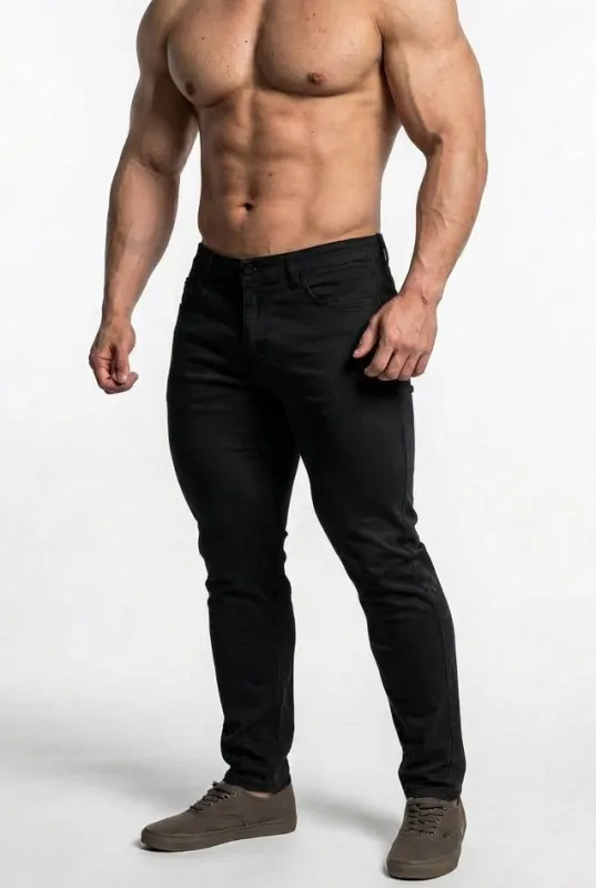 Men's Fitted Chino Pants - Black made by Jed North
