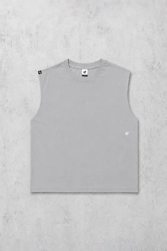 Retro Oversized Muscle Tee - Light Gray made by Jed North