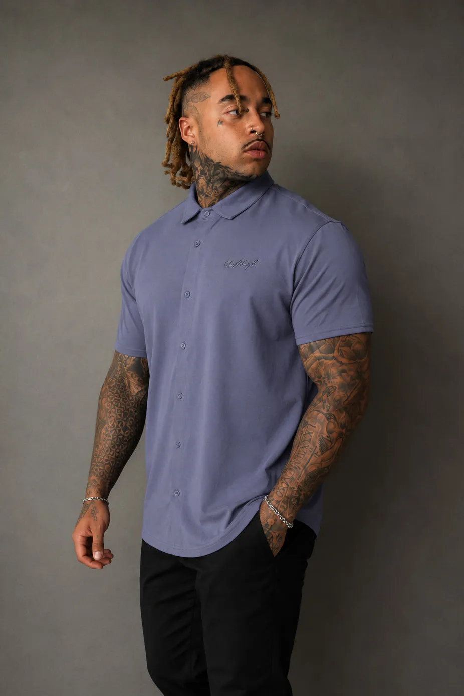 Premium Stretch Button-Up Shirt - Dusty Periwinkle sold by Jed North product image thumbnail 2