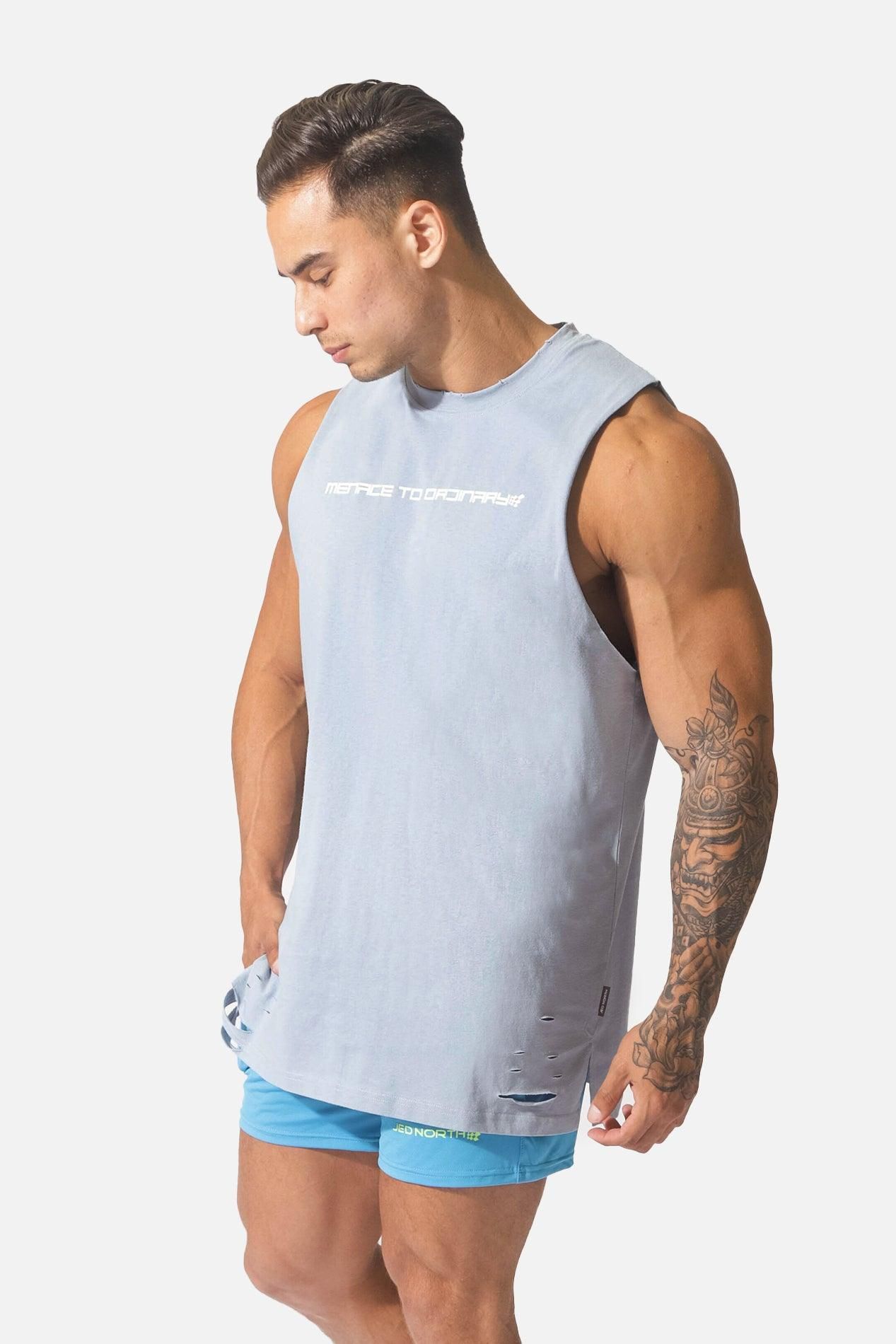 Vision Distressed Muscle Tee - Blue sold by Jed North product image thumbnail 5