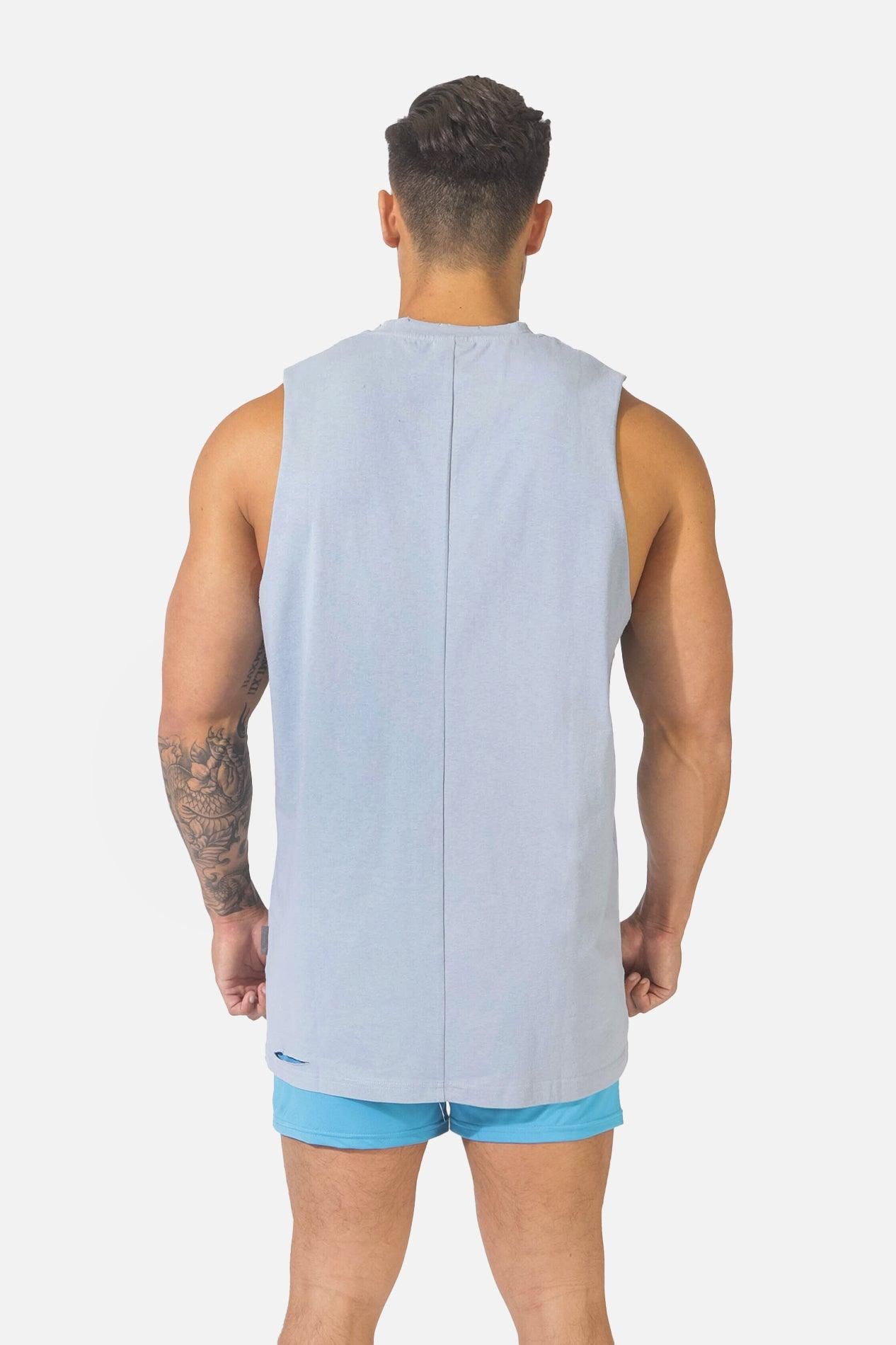 Vision Distressed Muscle Tee - Blue sold by Jed North product image thumbnail 7