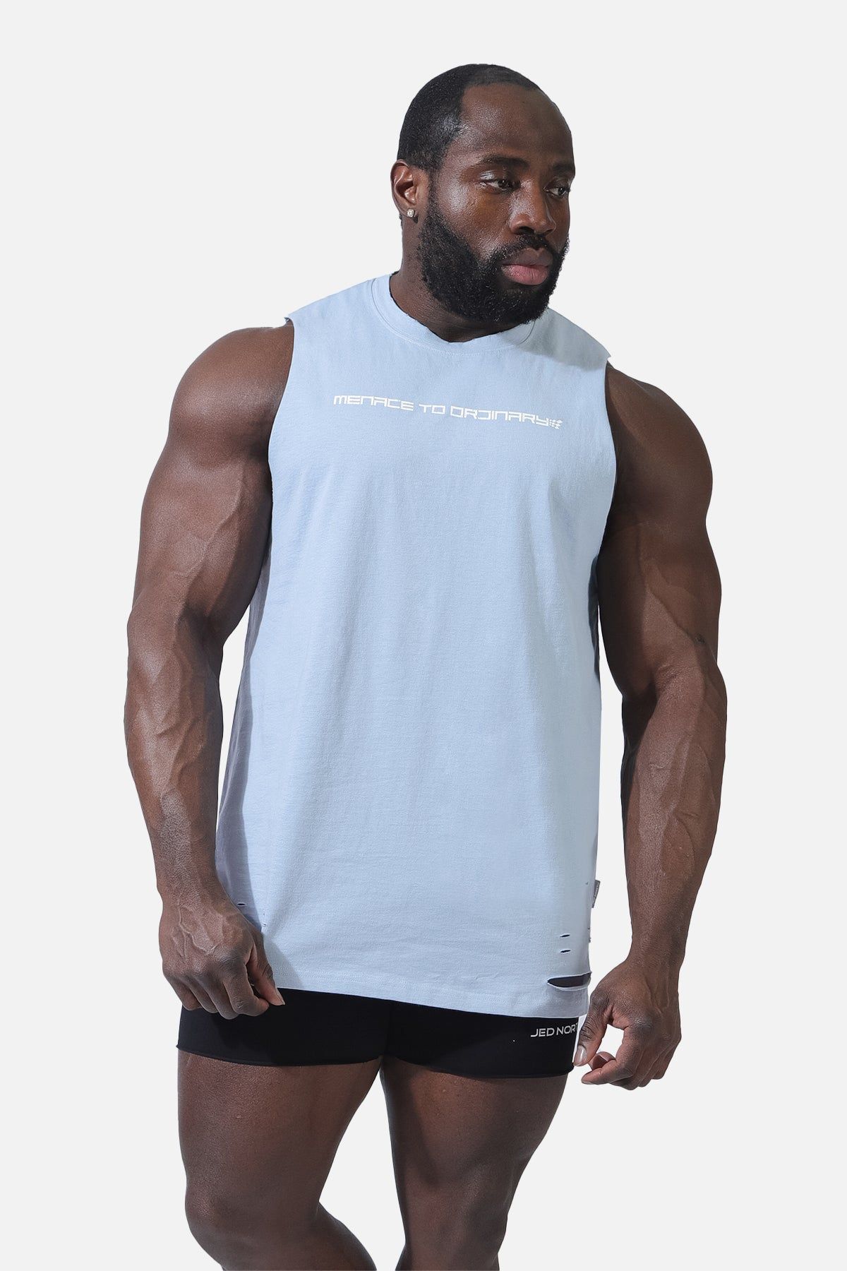 Vision Distressed Muscle Tee - Blue sold by Jed North product image thumbnail 2