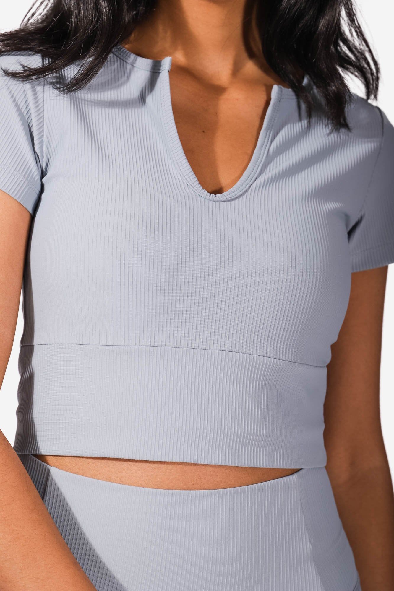 Sculpt V-Neck Crop Top - Blue sold by Jed North product image thumbnail 7