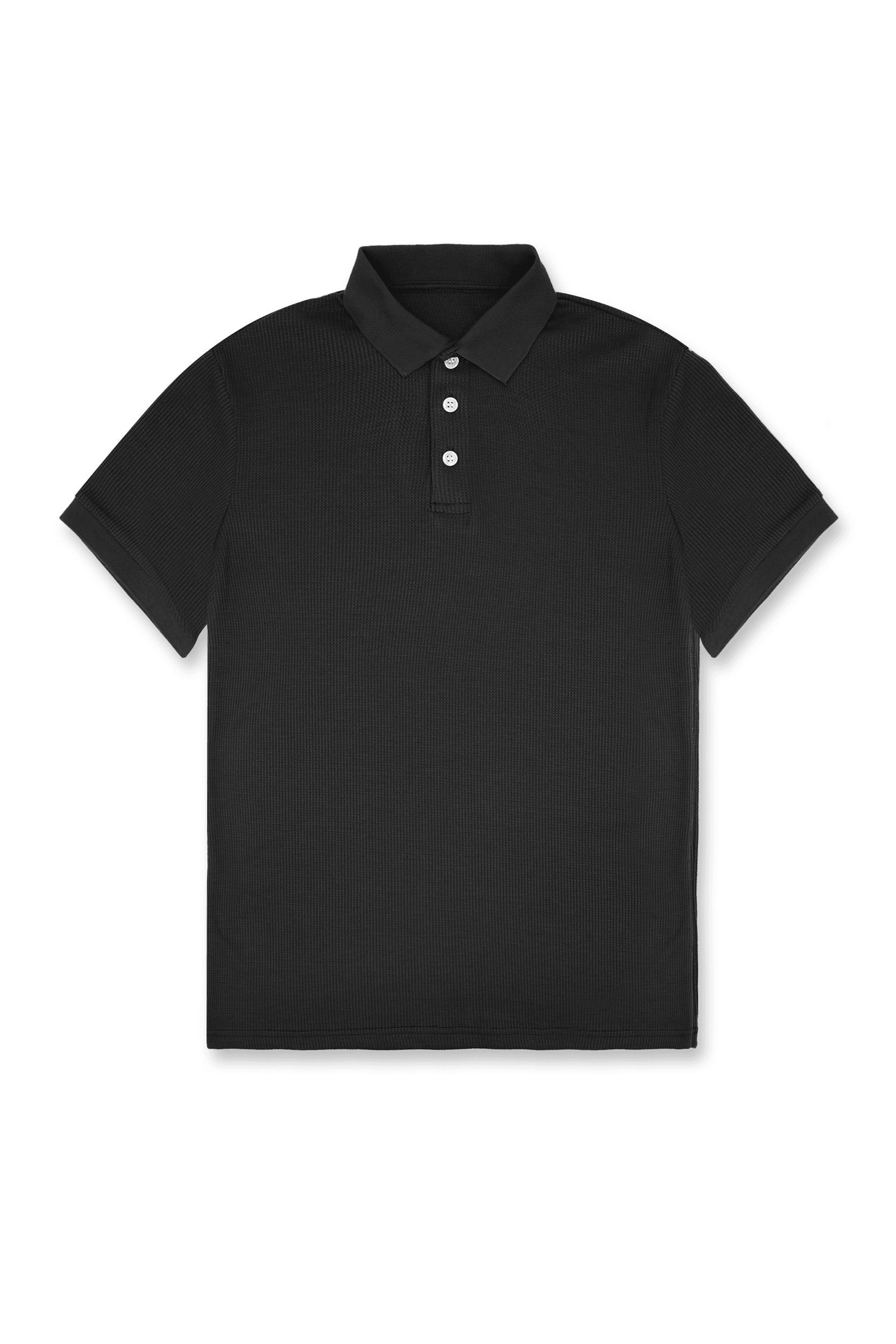 Classic Waffle Polo Shirt - Black sold by Jed North product image thumbnail 8