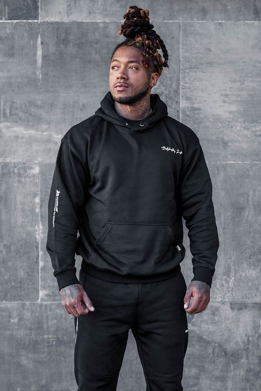 French Terry Pullover Hoodie - Black sold by Jed North