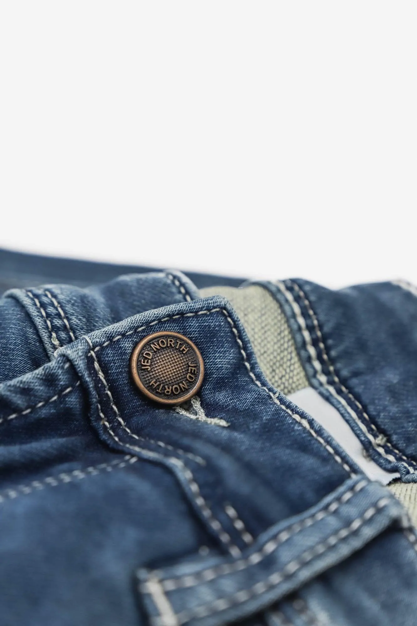 Men's Premium Fitted Stretchy Jeans - Knee Ripped Blue sold by Jed North product image thumbnail 4