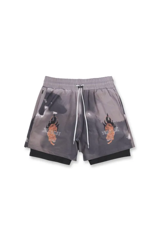 Pro 2-in-1 Active 7" Training Shorts - Tiger Inferno sold by Jed North