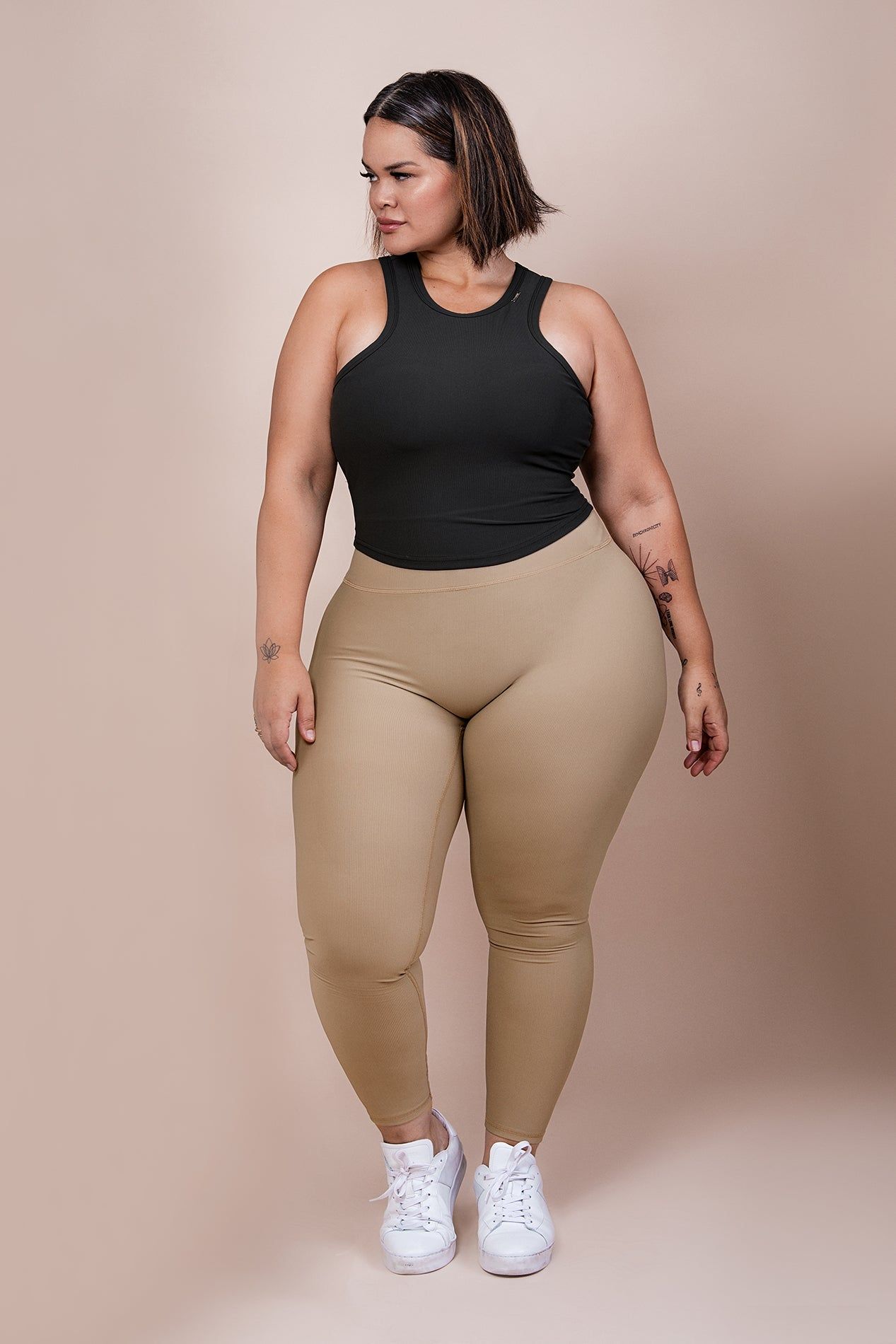 Effortless Ribbed Leggings - Khaki sold by Jed North product image thumbnail 3