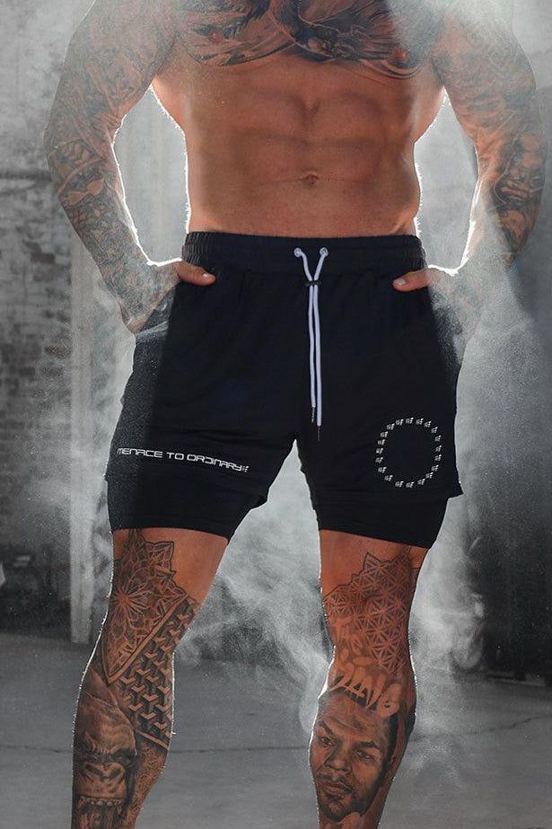 Men's 2 In 1 Active Training 7'' Shorts - Black sold by Jed North