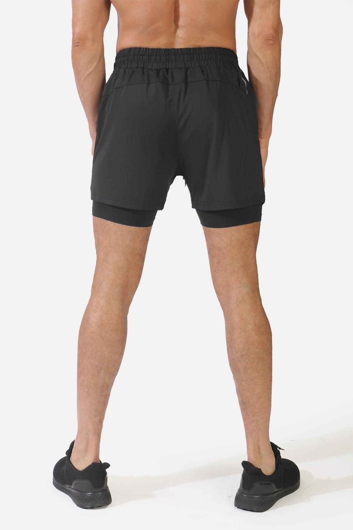 Men's 2 In 1 Active Training 7'' Shorts - Black sold by Jed North product image thumbnail 4