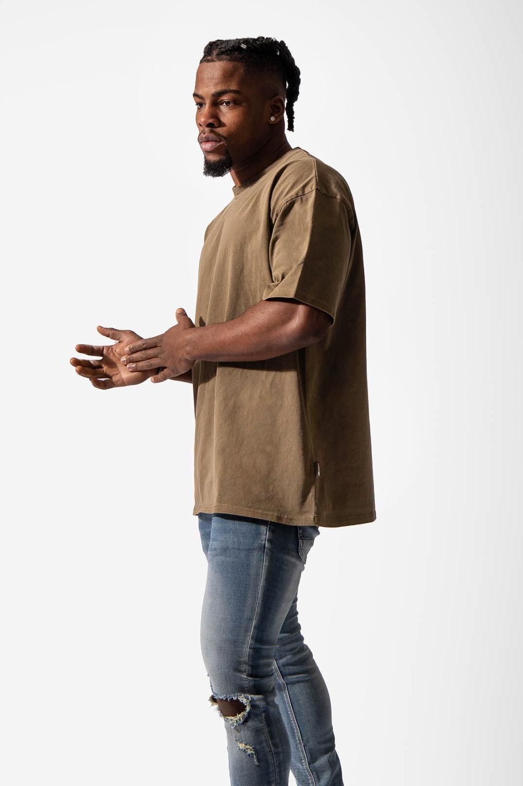 Premium Washed Oversized Washed T-Shirt - Faded Khaki sold by Jed North
