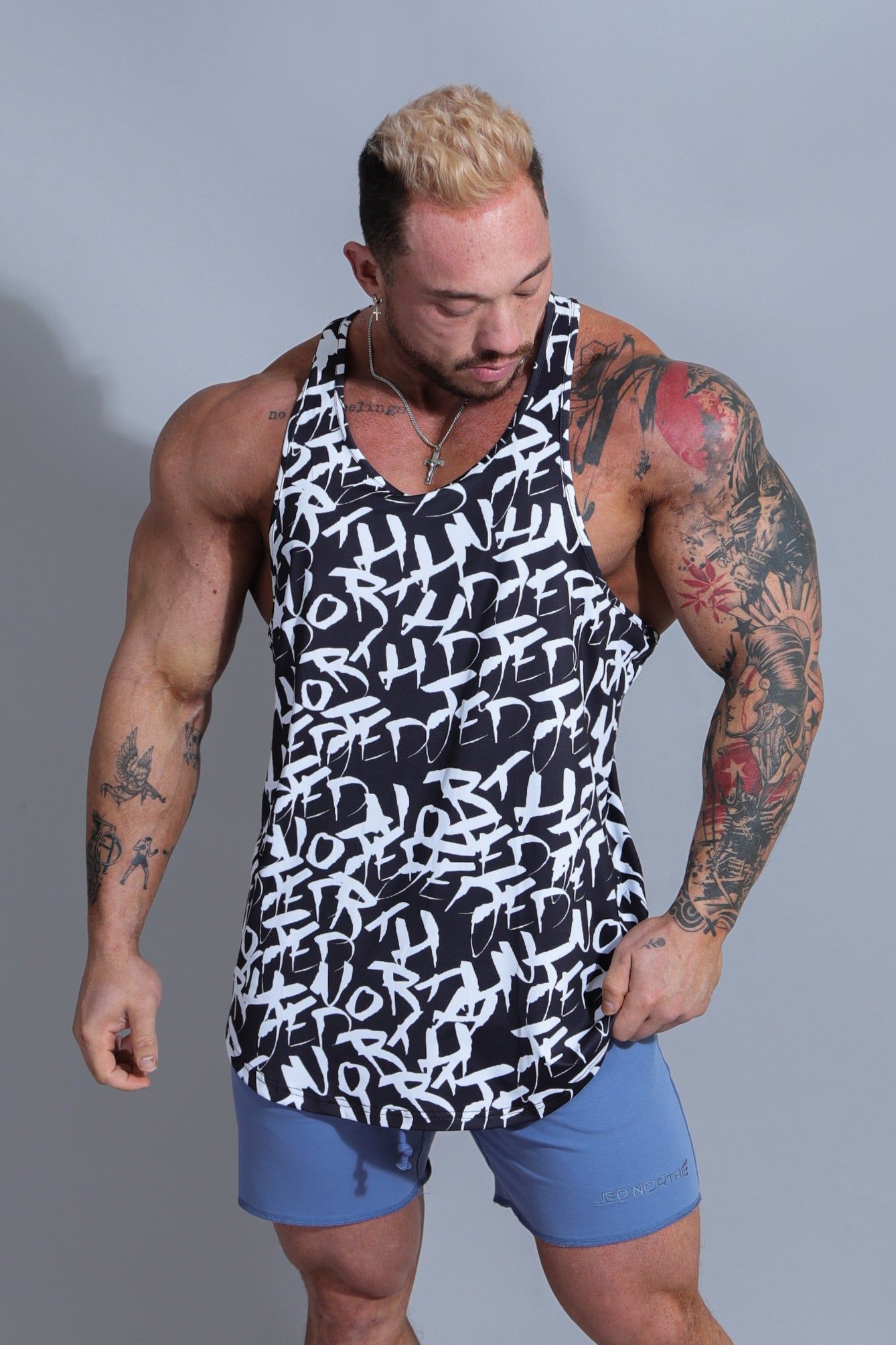 Graphic Muscle Stringer - Chaotic Black sold by Jed North