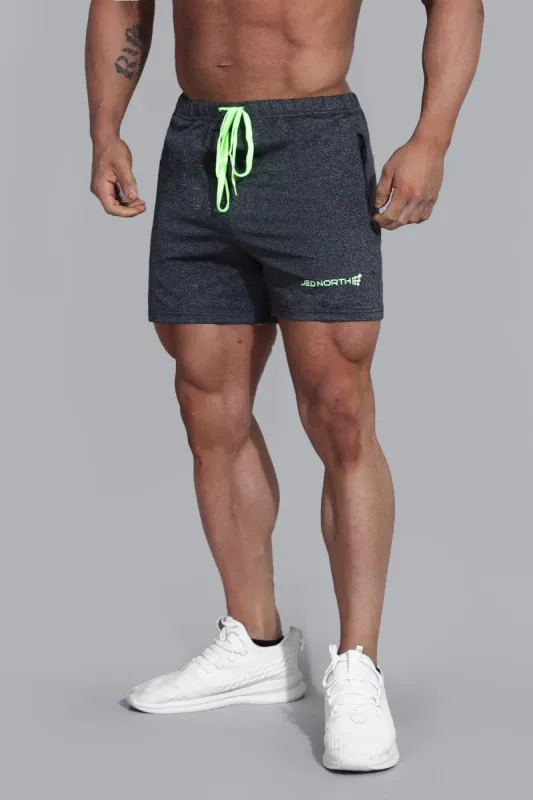 Agile Bodybuilding 4'' Shorts w Zipper Pockets - Dark Gray Heather sold by Jed North