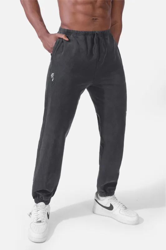 Rustic Stretch Relaxed Fit Joggers - Acid Wash Black sold by Jed North