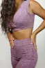 Retro Striped Crossover Crop Top - Purple sold by Jed North
