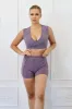 Retro Striped Crossover Crop Top - Purple sold by Jed North