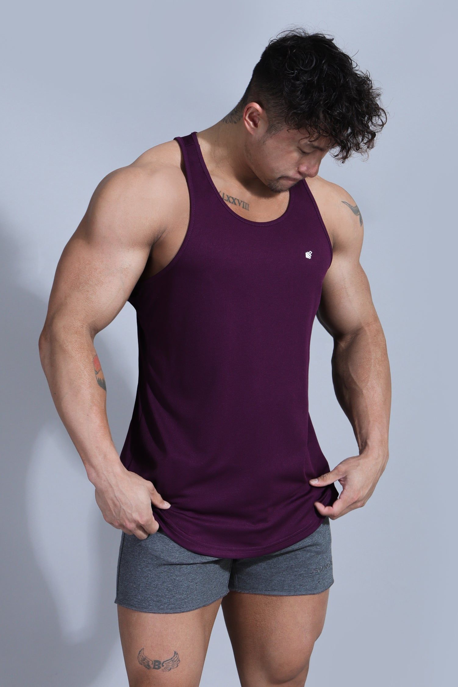 Dri-Fit Bodybuilding Workout Stringer - Dark Purple sold by Jed North